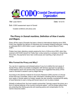 The Piracy in Somali maritime, Definition of How it works and Begun,