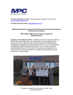 Mearthane Products Corporation Hosts Rhode Island Export