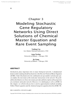 Modeling Stochastic Gene Regulatory Networks Using Direct