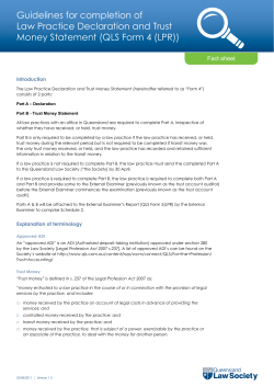Guidelines for completion of Law Practice Declaration and Trust