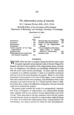The stilpnomelane group of minerals.