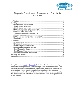Corporate Complaints Procedure