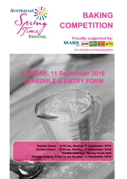 baking competition - Yarramalong Valley Spring Festival
