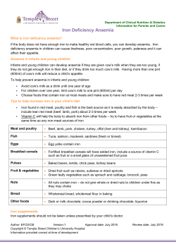 Iron Deficiency Anaemia Information Leaflet