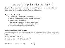 Lecture 7 Doppler effect for light -1