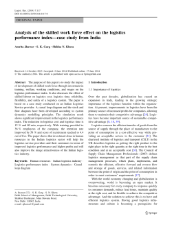 Analysis of the skilled work force effect on the logistics performance