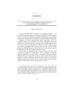 Our Antitotalitarian Constitution and the Right to Identity