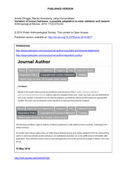 PUBLISHED VERSION Amrita Dhugga, Maciej Henneberg, Jaliya