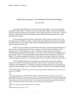 Shocks the Conscience: A Legal Test from the Margin