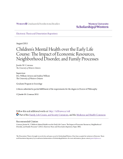 Children`s Mental Health over the Early Life Course