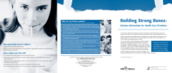 Building Strong Bones: Calcium Information for Health Care Providers