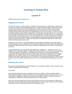 Learning to Imitate God Lesson 9