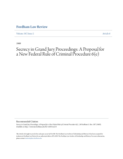 Secrecy in Grand Jury Proceedings