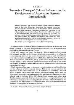 Towards a Theory of Cultural Influence on the