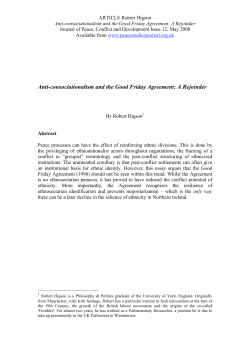 Anti-consociationalism and the Good Friday Agreement, A Rejoinder