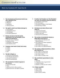 What`s Your Constitution IQ?: Expert Quiz #2