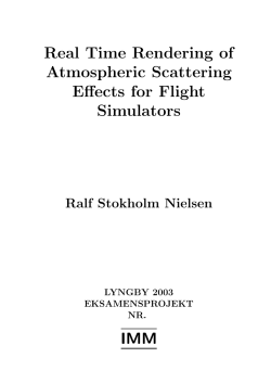 Real Time Rendering of Atmospheric Scattering Effects for Flight