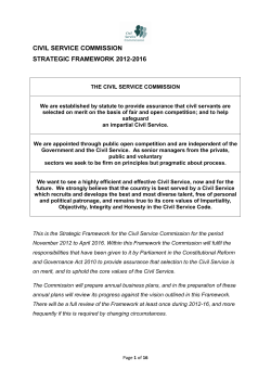 CIVIL SERVICE COMMISSION STRATEGIC FRAMEWORK 2012-2016