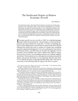 The Intellectual Origins of Modern Economic Growth - e-TCS