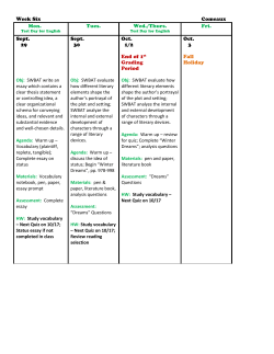 Obj: SWBAT write an essay which contains a clear
