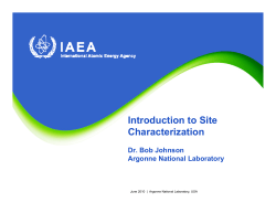 Site Characterization Introduction