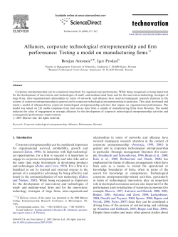 Alliances, corporate technological entrepreneurship and firm