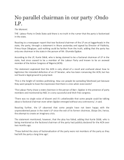 No parallel chairman in our party :Ondo LP.