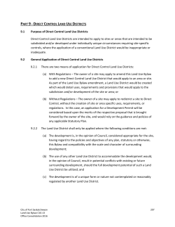 PART 9-DIRECT CONTROL LAND USE DISTRICTS 9.1 Purpose of