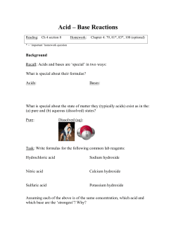 Acids - Bases Reactions