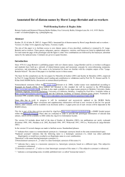 Annotated list of diatom names by Horst Lange