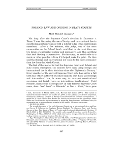FOREIGN LAW AND OPINION IN STATE COURTS