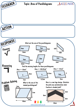 Reasoning Topic: Area of Parallelograms