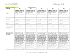 School Year 2015-2016 Mathematics Grade 7