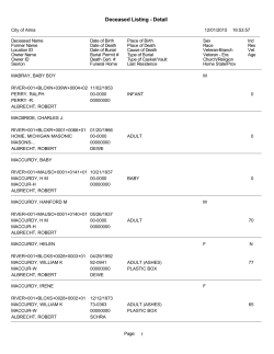 Deceased Listing - Detail