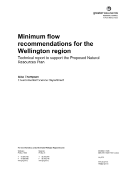 Minimum flow recommendations for the Wellington region