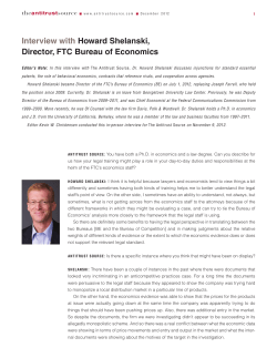 Interview with Howard Shelanski, Director, FTC Bureau of Economics