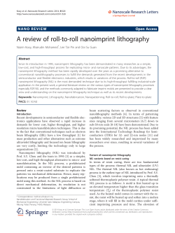 A review of roll-to-roll nanoimprint lithography