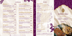 Menu - Simply Thai