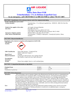 Safety Data Sheet FOR Trimethylsilane Helium (Liquefied Gas)