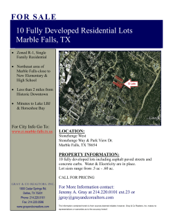 FOR SALE 10 Fully Developed Residential Lots Marble Falls, TX