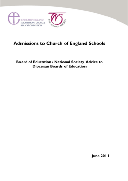 Admissions to Church of England Schools