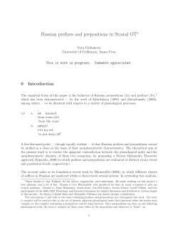 Russian prefixes and prepositions in Stratal OT