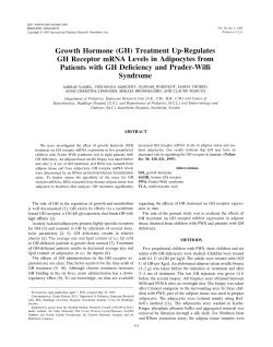 Growth Hormone (GH) Treatment Up-Regulates GH
