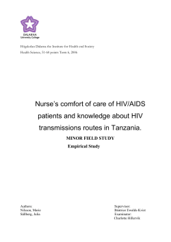 Nurse`s comfort of care of HIV/AIDS patients and knowledge