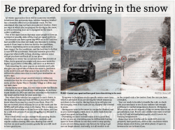 Be prepared for driving in the snow