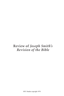 Review of Joseph Smith`s Revision of the Bible
