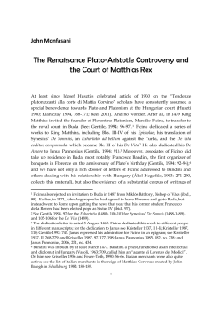 The Renaissance Plato-Aristotle Controversy and the Court of