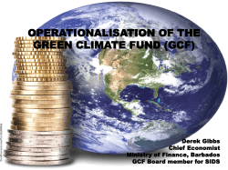 Operationalization of the GCF