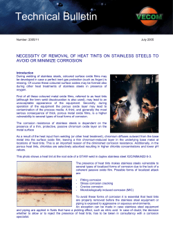 Necessity of removal of heat tints on stainless steels to