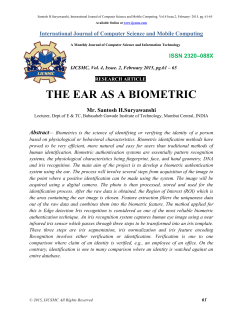 THE EAR AS A BIOMETRIC